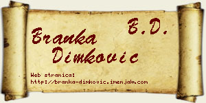 Branka Dimković vizit kartica